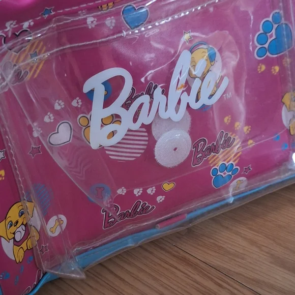 Barbie Backpack Vintage 2000s Puppy Bubblegum Pink Vinyl Purse Girls Kids Blue - Picture 9 of 9